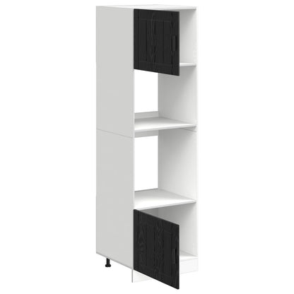 Kitchen Cabinet Black Oak 60 x 57 x 207 cm Engineered Wood