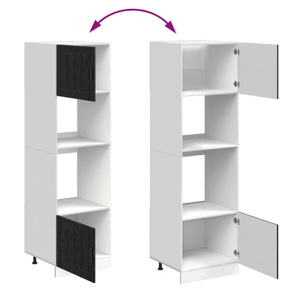 Kitchen Cabinet Black Oak 60 x 57 x 207 cm Engineered Wood