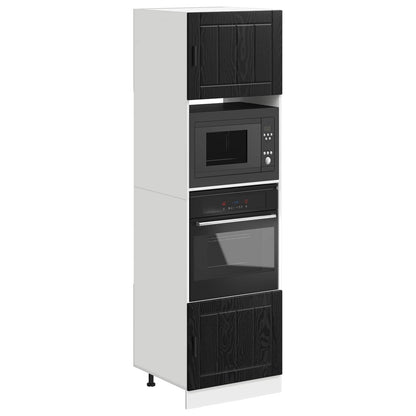 Kitchen Cabinet Black Oak 60 x 57 x 207 cm Engineered Wood