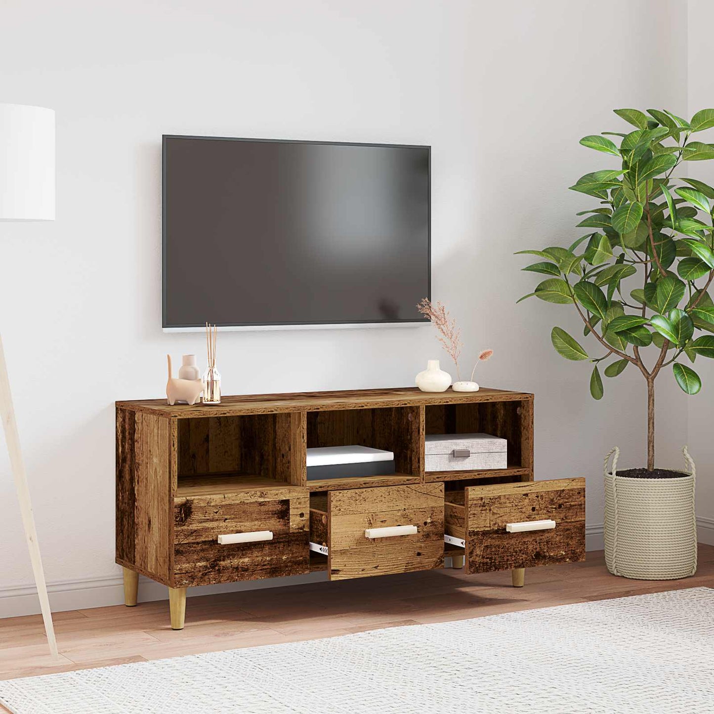 TV Cabinet Old Wood 102 x 36 x 50 cm Engineered Wood