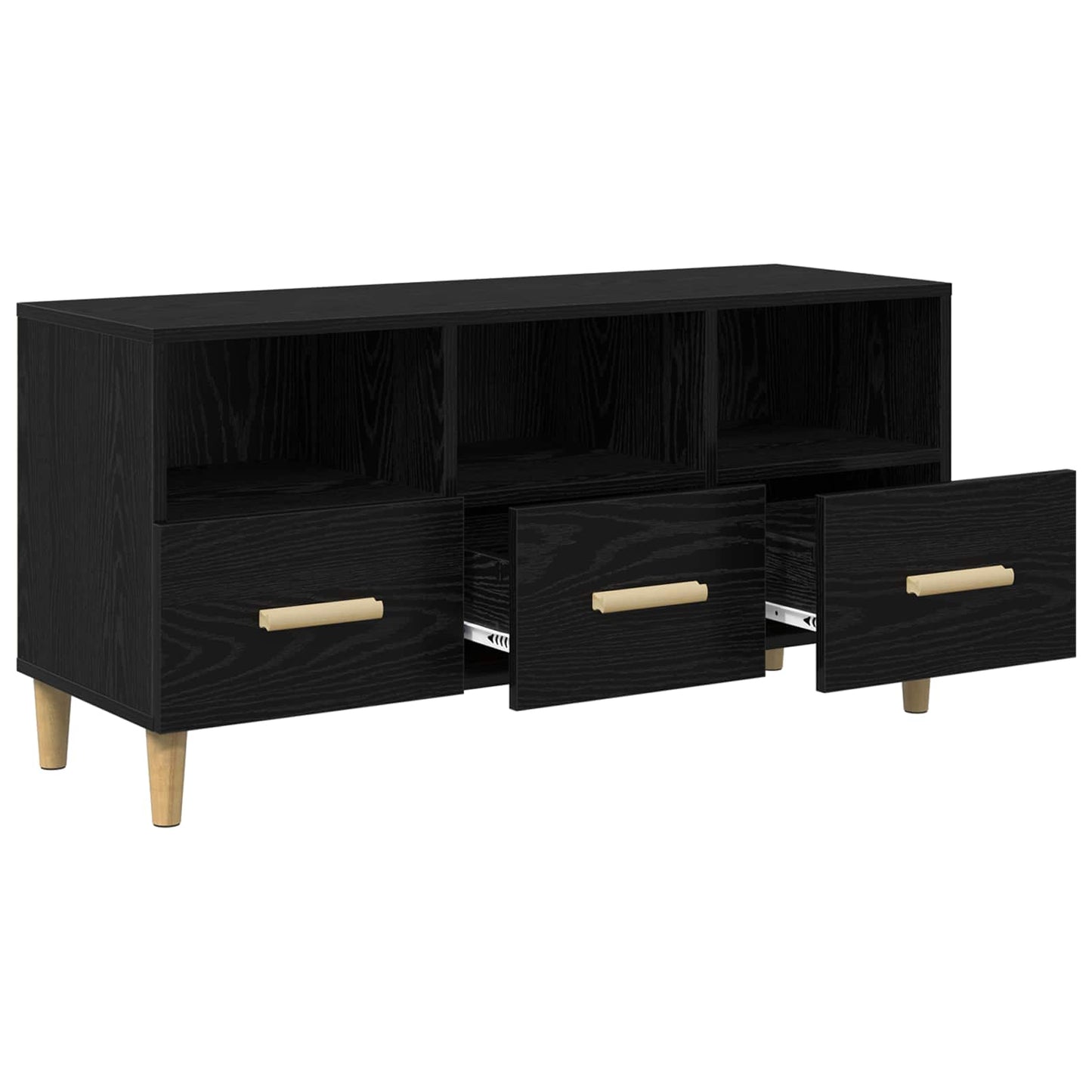 TV Cabinet Black Oak 102 x 36 x 50 cm Engineered Wood
