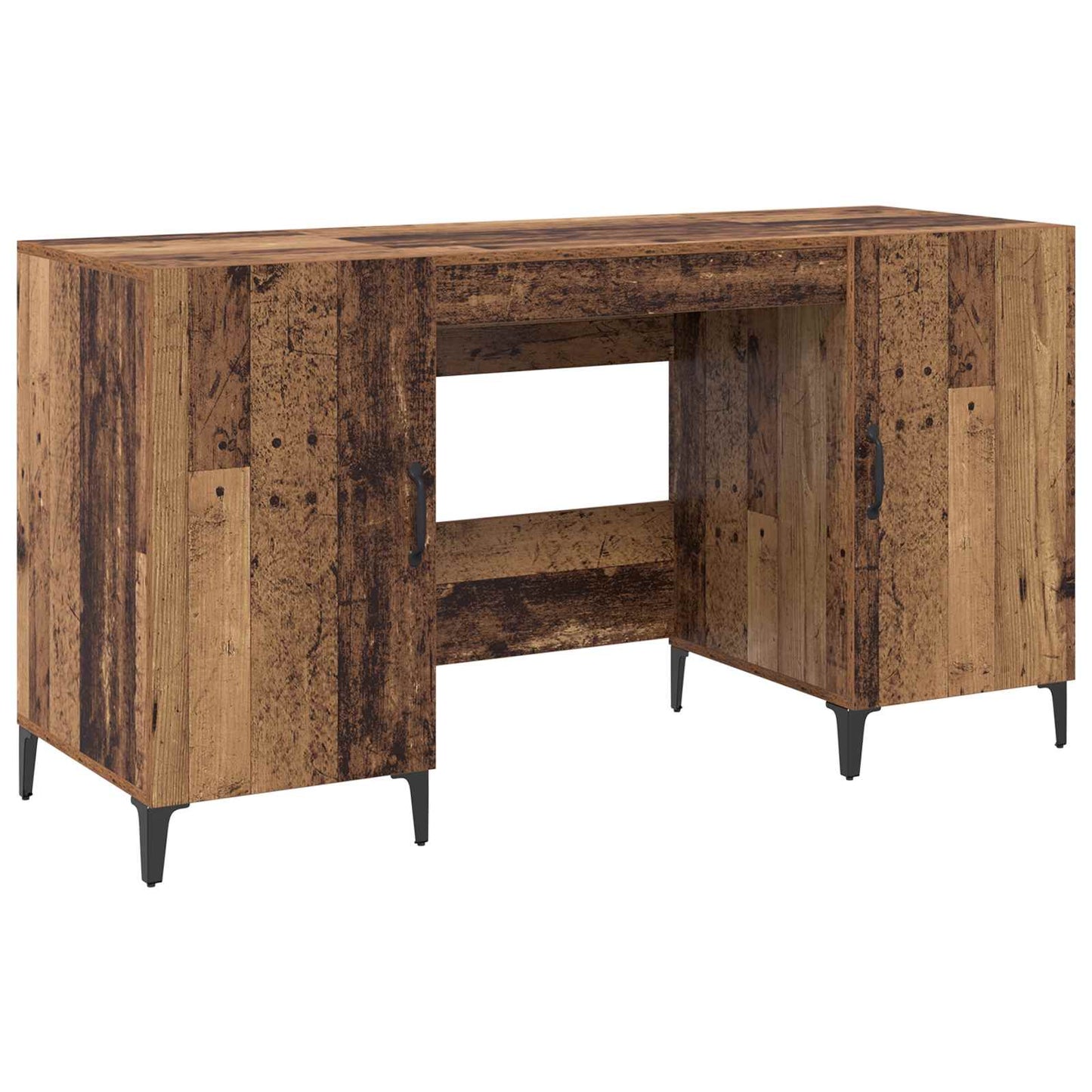 Desk with Storage Old Wood 140 x 50 x 75 cm Engineered Wood