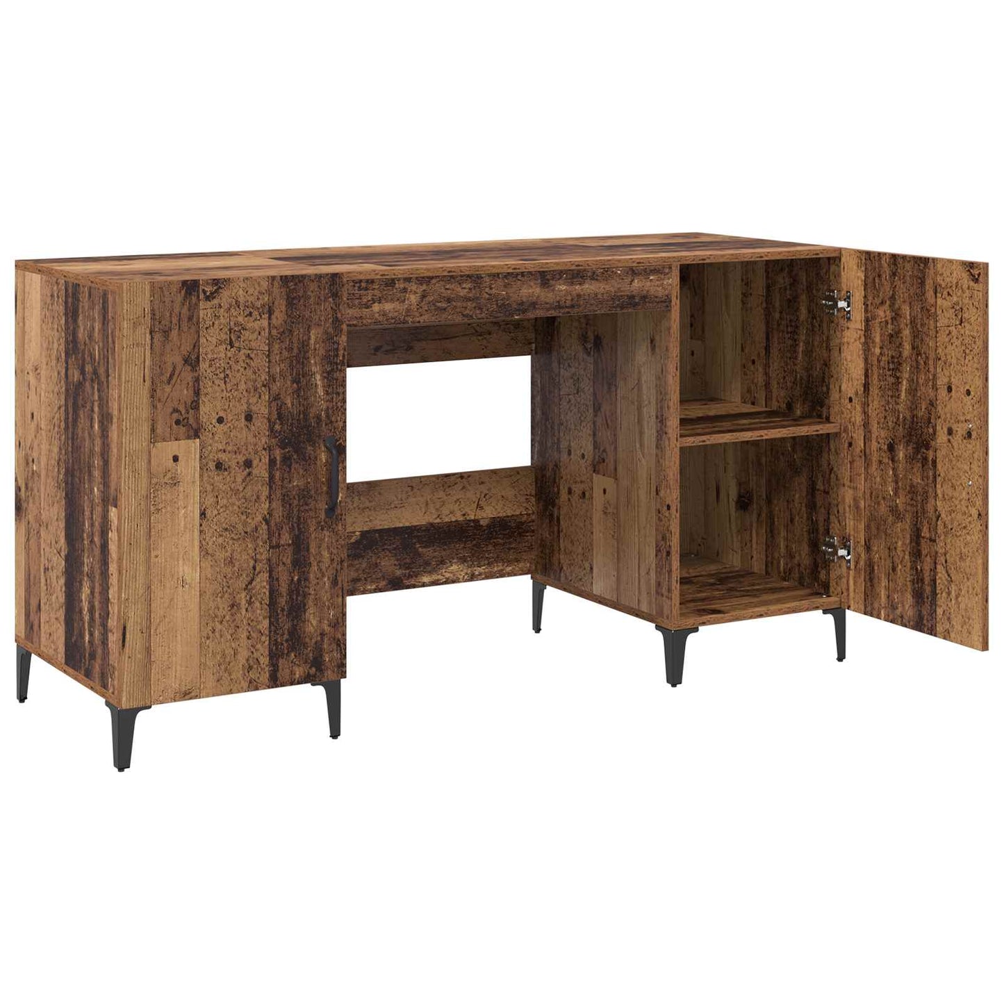 Desk with Storage Old Wood 140 x 50 x 75 cm Engineered Wood