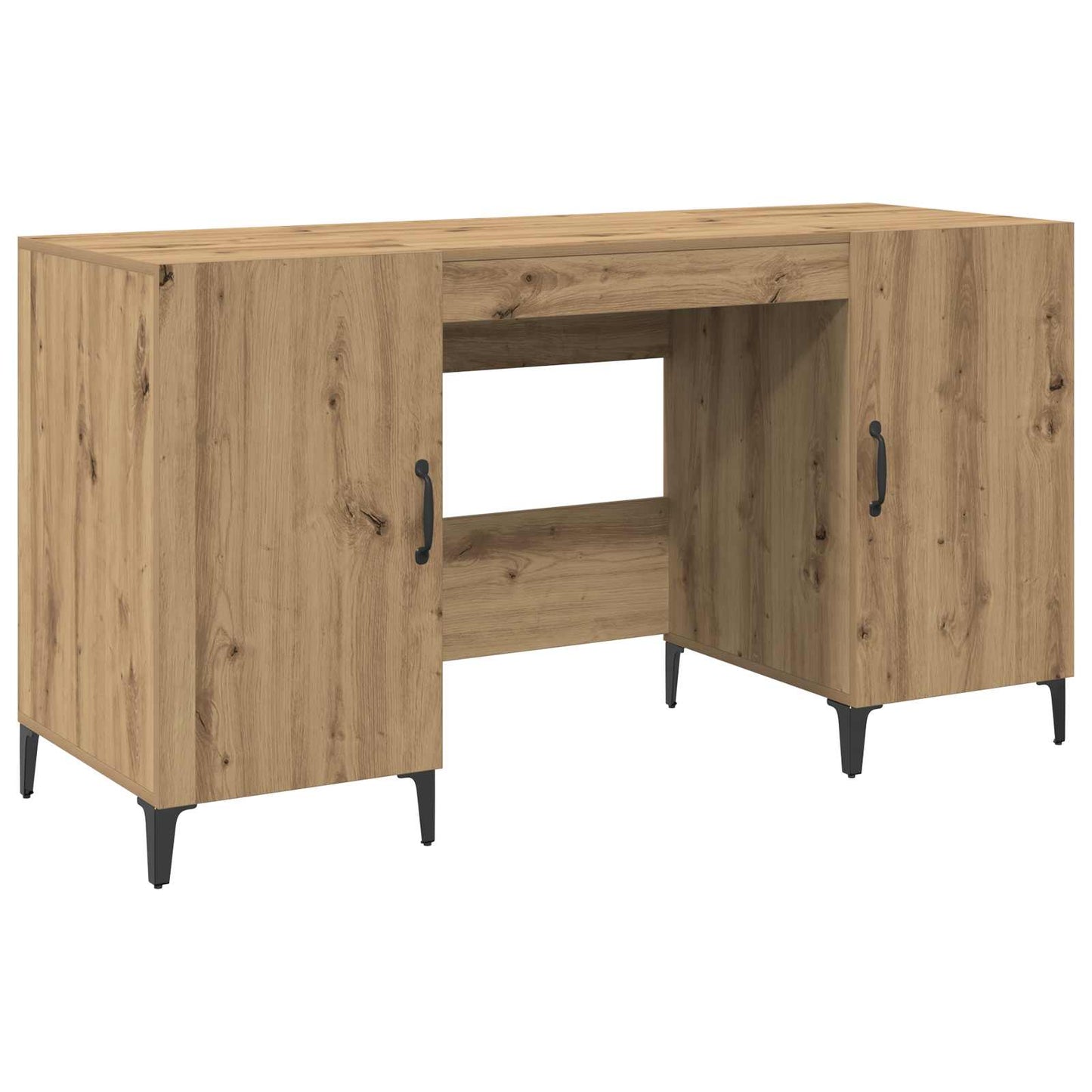 Desk with Storage Artisian Oak 140 x 50 x 75 cm Engineered Wood