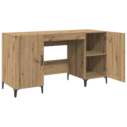 Desk with Storage Artisian Oak 140 x 50 x 75 cm Engineered Wood