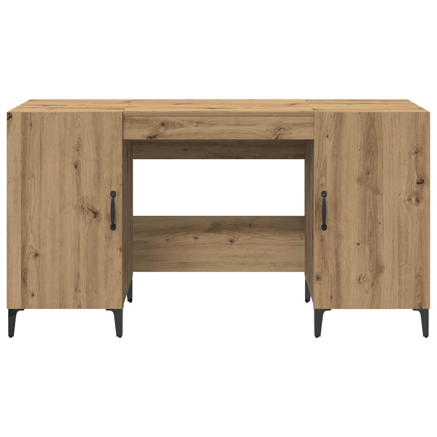 Desk with Storage Artisian Oak 140 x 50 x 75 cm Engineered Wood