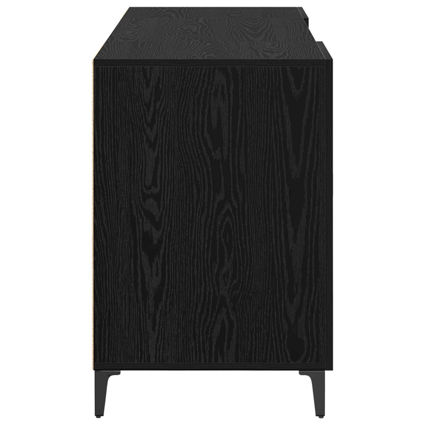 Desk with Storage Black Oak 140 x 50 x 75 cm Engineered Wood