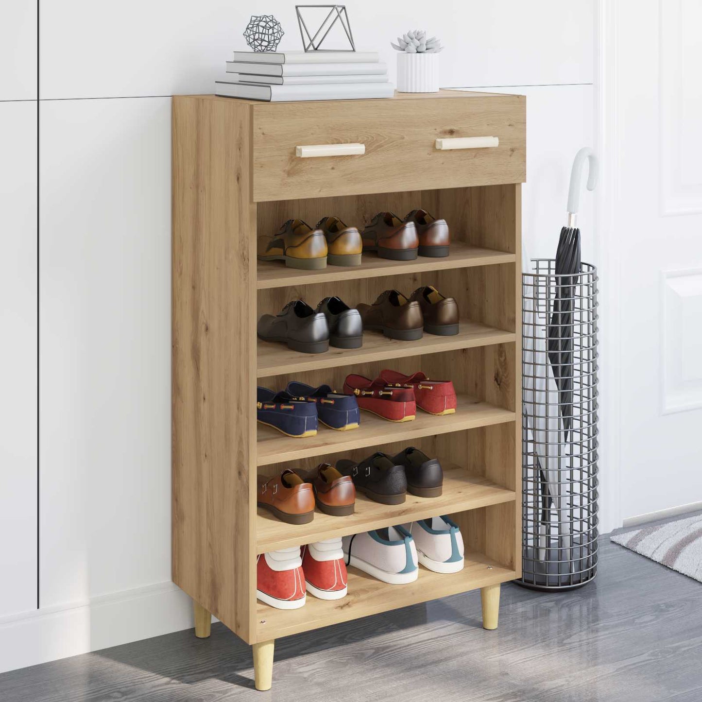 Shoe Cabinet Artisian Oak 60 x 35 x 105 cm Engineered Wood