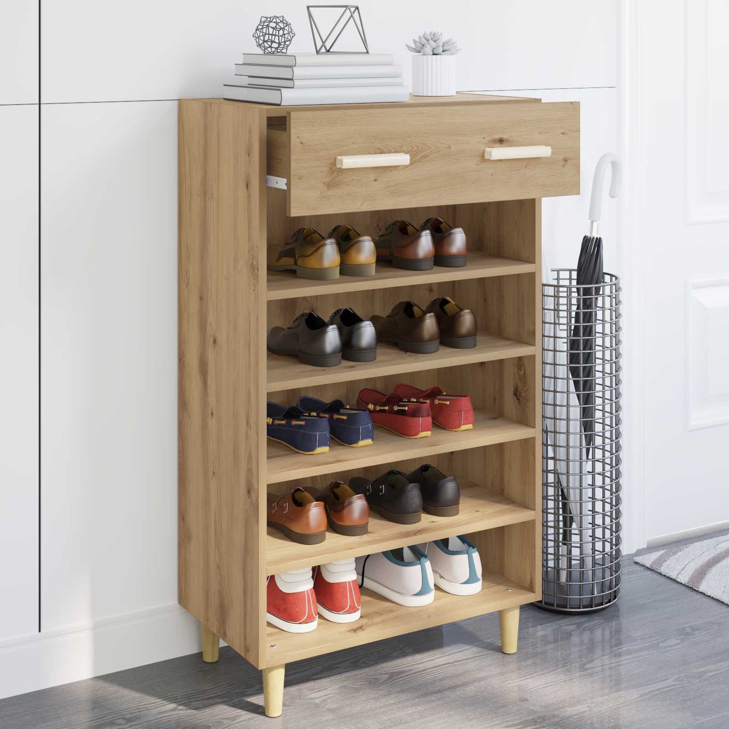 Shoe Cabinet Artisian Oak 60 x 35 x 105 cm Engineered Wood