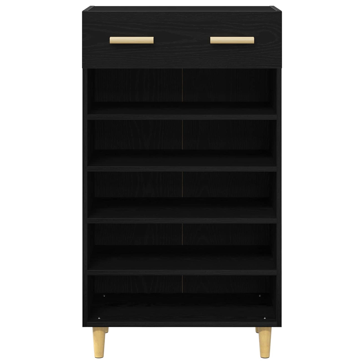 Shoe Cabinet Plain Black Oak 60 x 35 x 105 cm Engineered Wood