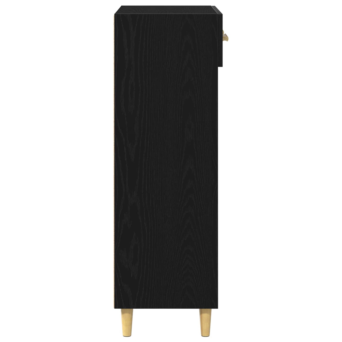 Shoe Cabinet Plain Black Oak 60 x 35 x 105 cm Engineered Wood