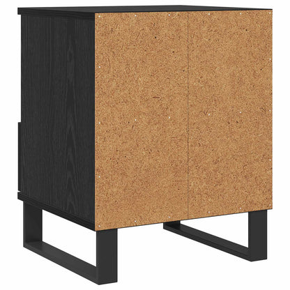 Bed Cabinet Black Oak 40 x 35 x 50 cm Engineered Wood