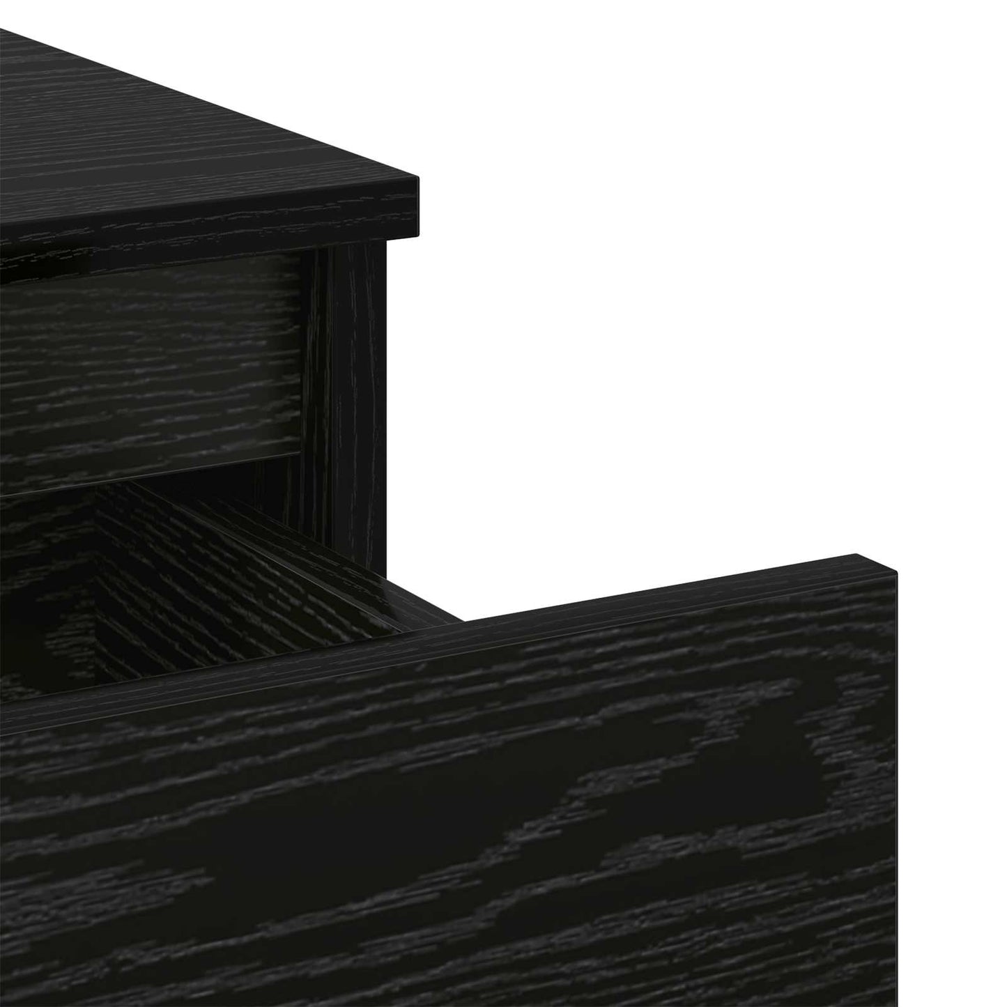 Bed Cabinet Black Oak 40 x 35 x 50 cm Engineered Wood