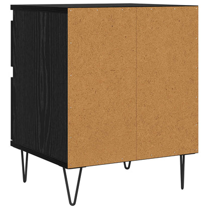 Bed Cabinet Black Oak 40 x 35 x 50 cm Engineered Wood