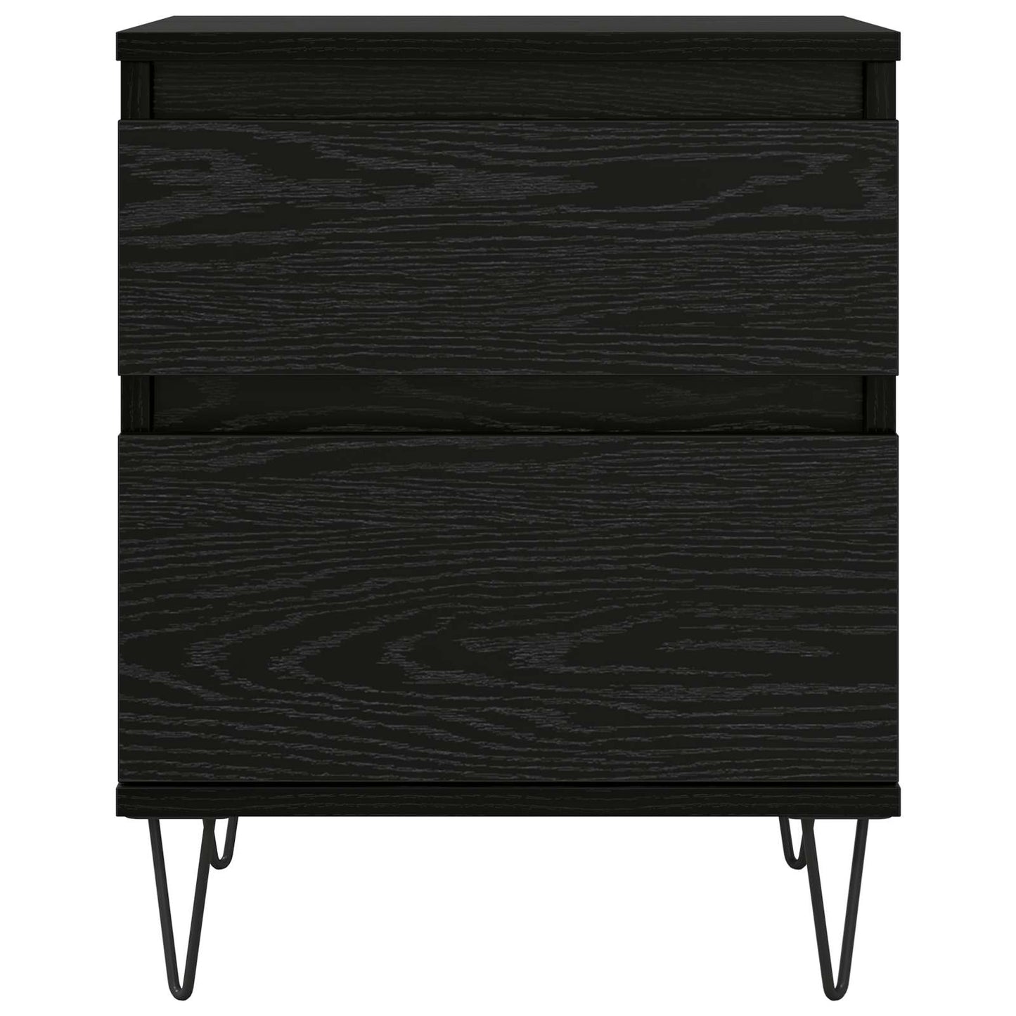 Bed Cabinet Black Oak 40 x 35 x 50 cm Engineered Wood