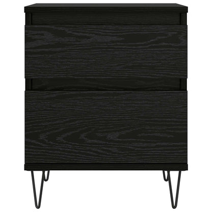 Bed Cabinet Black Oak 40 x 35 x 50 cm Engineered Wood
