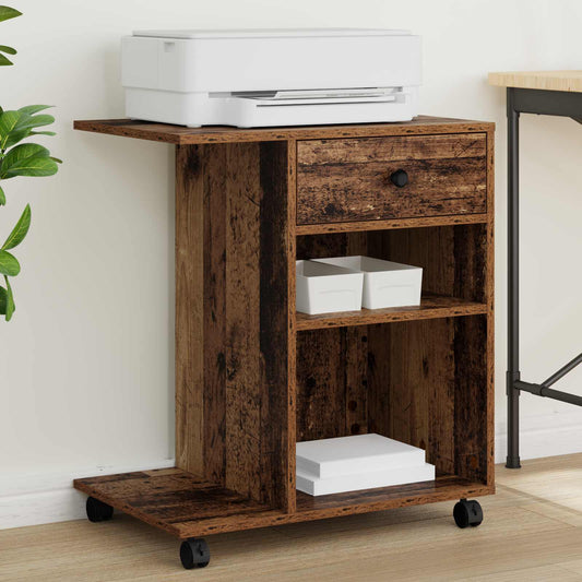 Printer Stand Plain Old Wood 60 x 40 x 68.5 cm Engineered Wood