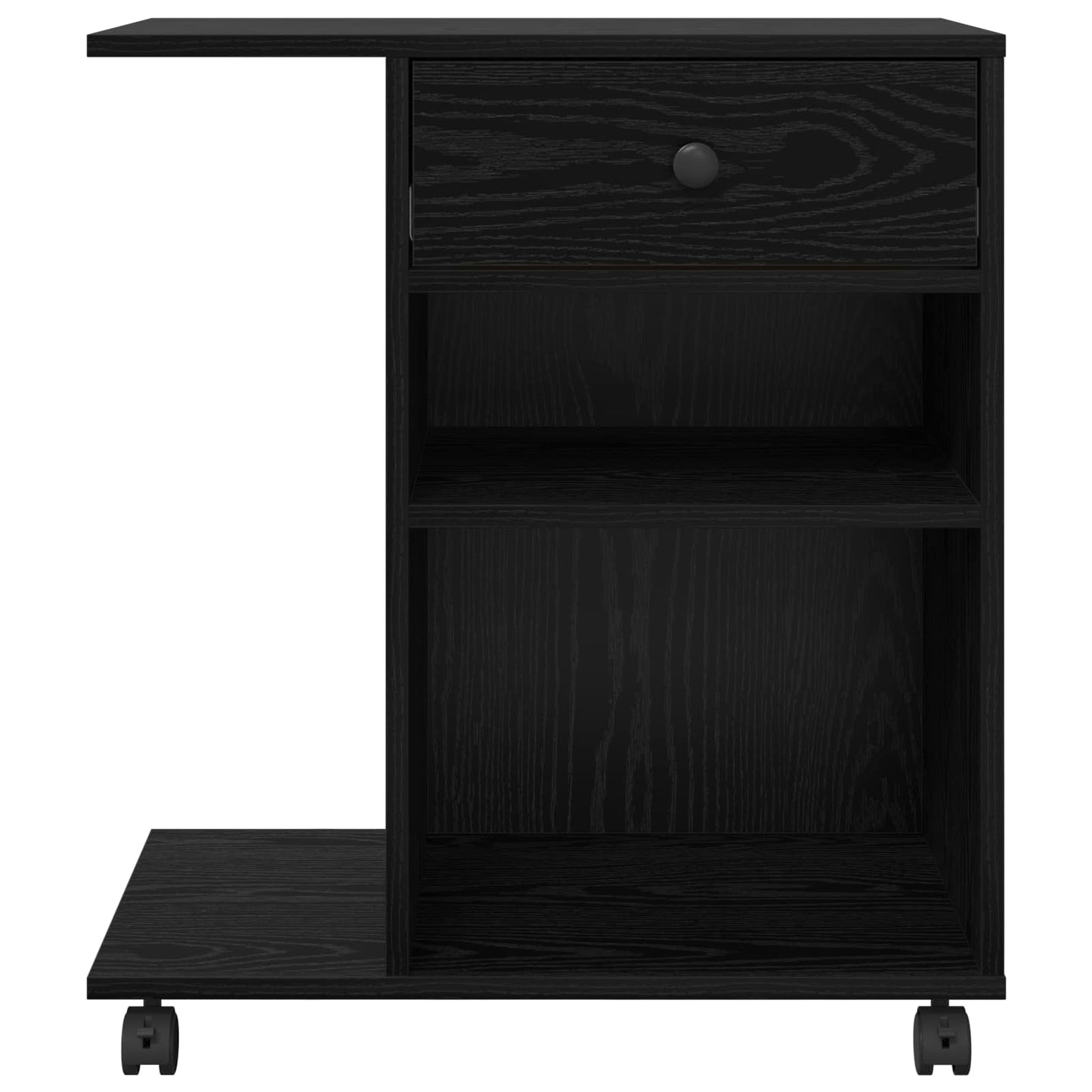 Printer Stand Black Oak 60 x 40 x 68.5 cm Engineered Wood