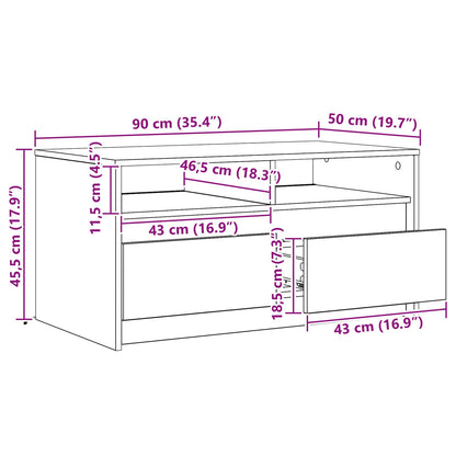 Coffee Table Artisian Oak 90 x 50 x 45 cm Engineered Wood