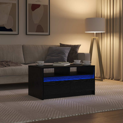 Coffee Table Black Oak 90 x 50 x 45 cm Engineered Wood