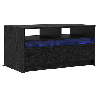 Coffee Table Black Oak 90 x 50 x 45 cm Engineered Wood