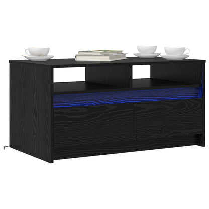 Coffee Table Black Oak 90 x 50 x 45 cm Engineered Wood