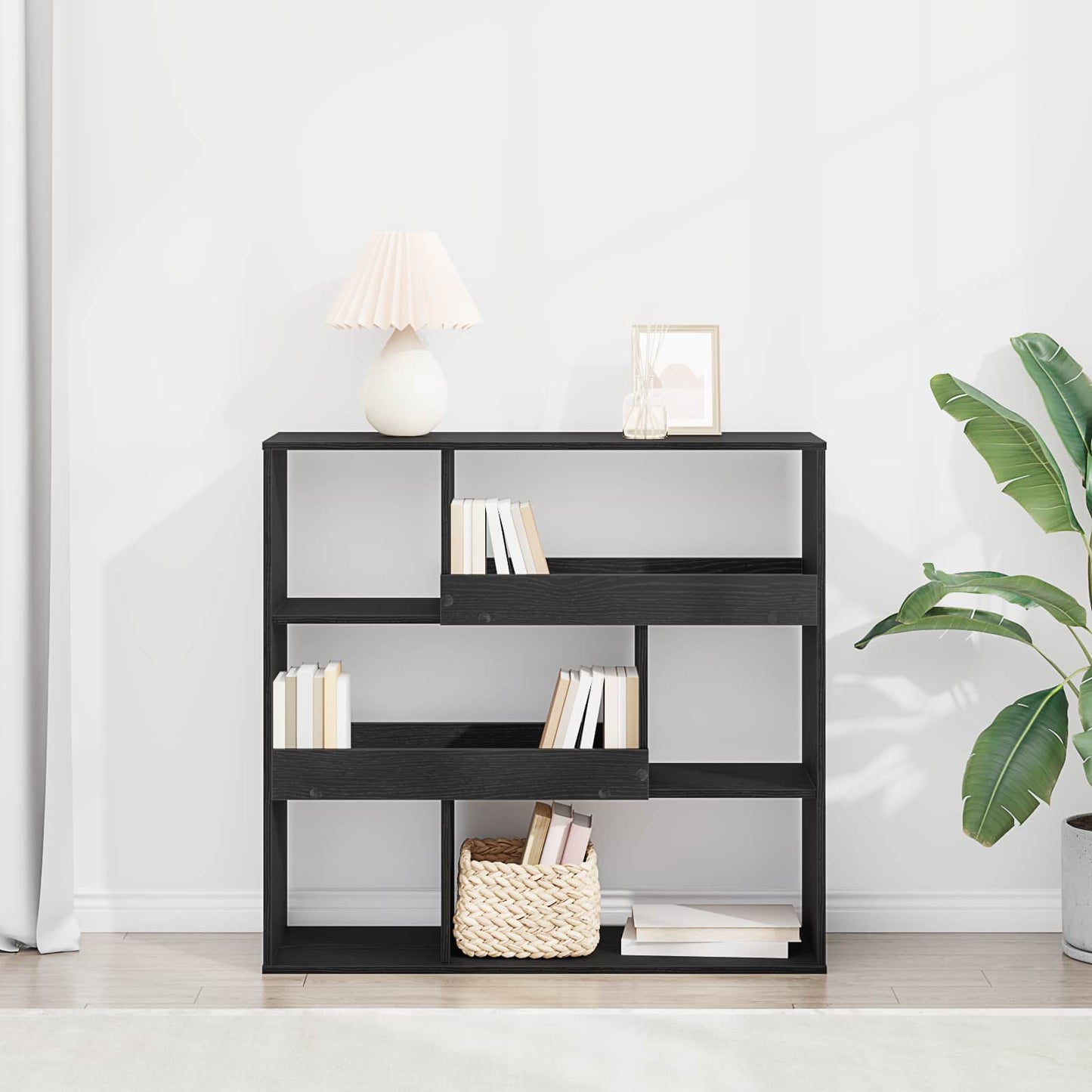 Book Shelf Black Oak 100 x 33 x 94.5 cm Engineered Wood
