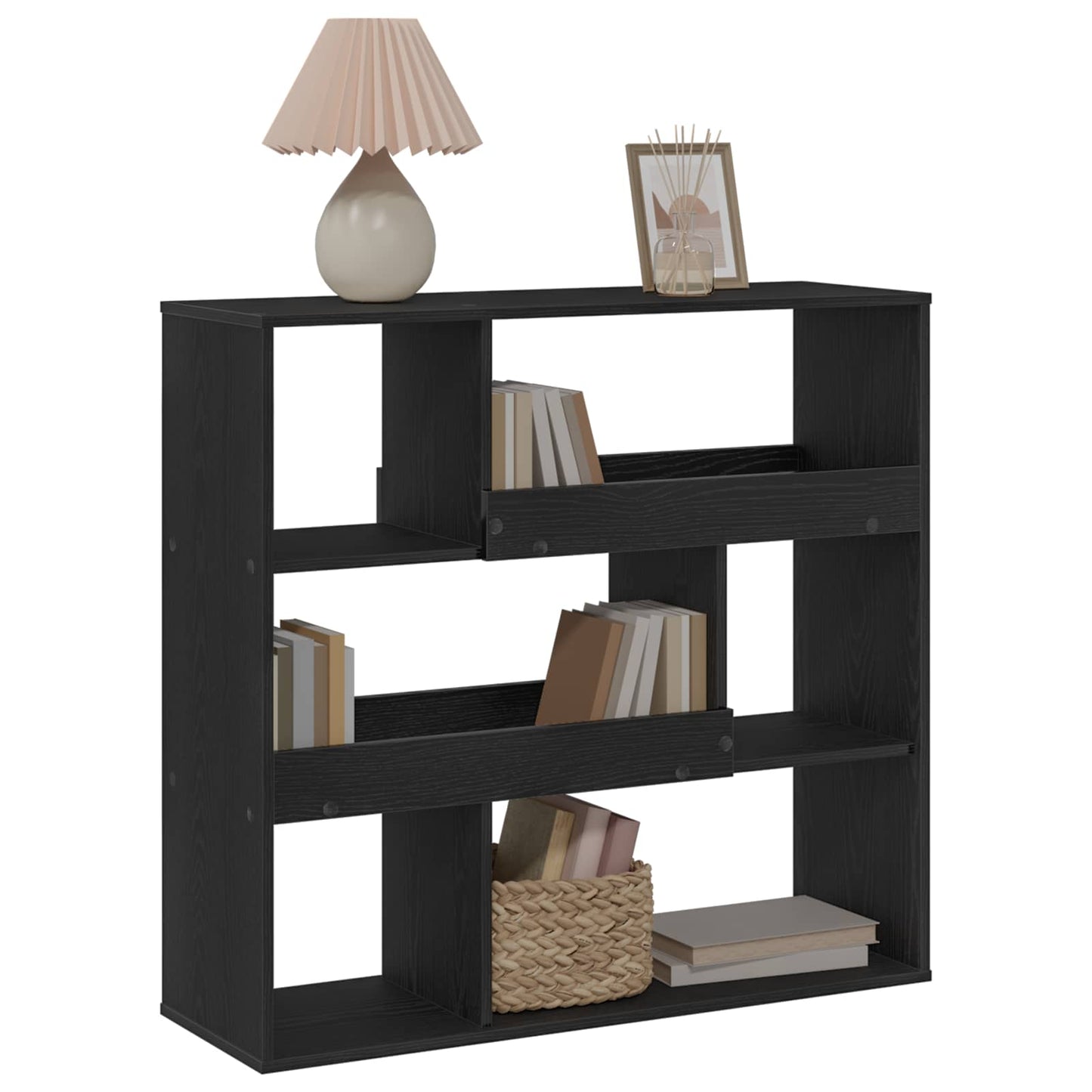 Book Shelf 4-Tier 100 x 33 x 94.5 cm Engineered Wood Black Oak