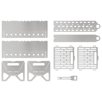 Camping Fire Pit 42 x 22 x 18 cm Stainless Steel Silver