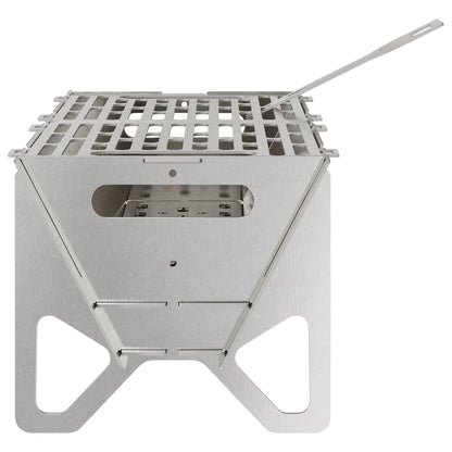 Camping Fire Pit 42 x 22 x 18 cm Stainless Steel Silver