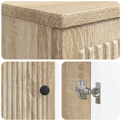 3 Piece Bathroom Cabinet Set EDE Sonoma Oak Engineered Wood