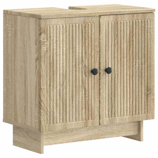 3 Piece Bathroom Cabinet Set EDE Sonoma Oak Engineered Wood
