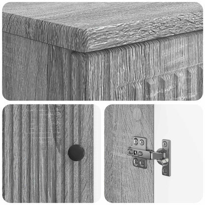 3 Piece Bathroom Cabinet Set EDE Grey Sonoma Engineered Wood