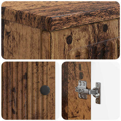 3 Piece Bathroom Cabinet Set EDE Old Wood Engineered Wood