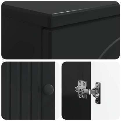 3 Piece Bathroom Cabinet Set ALKMAAR Black Engineered Wood