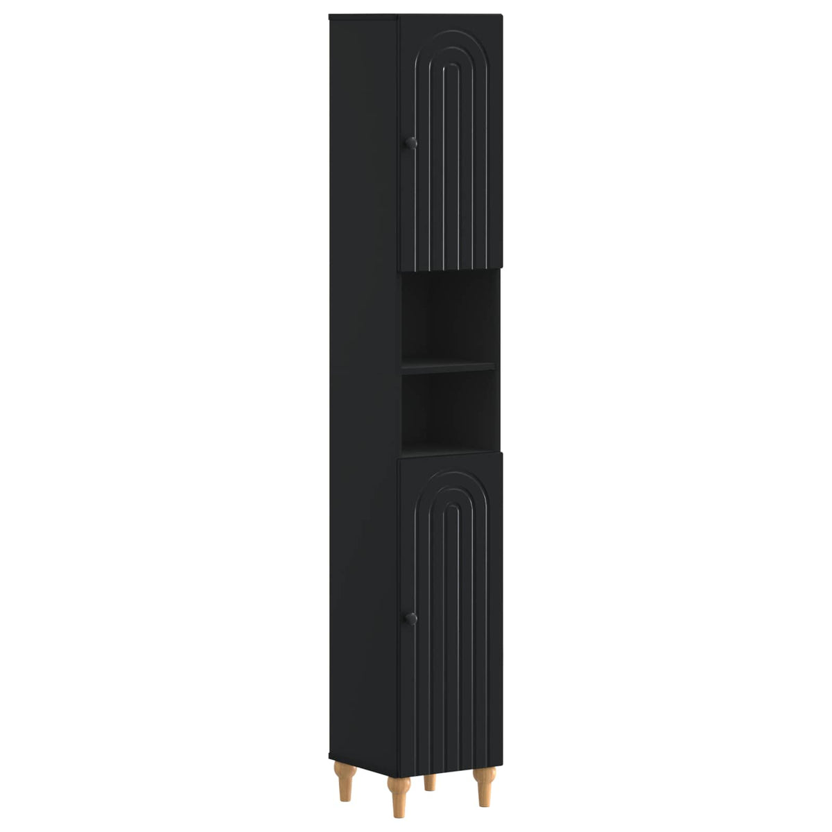 3 Piece Bathroom Cabinet Set ALKMAAR Black Engineered Wood