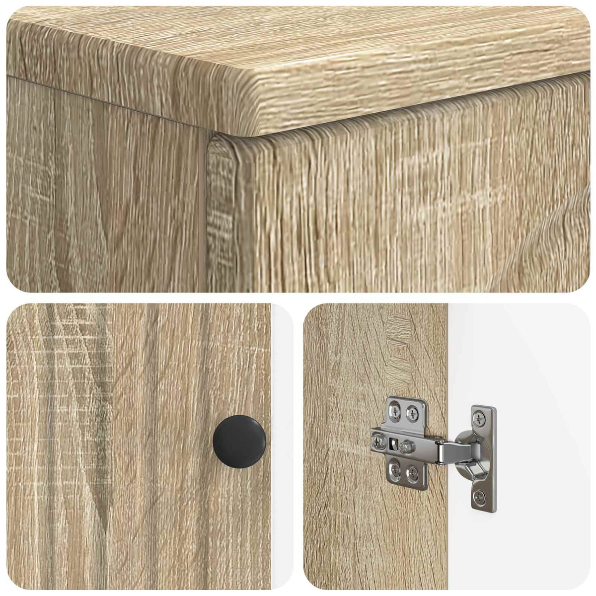 3 Piece Bathroom Cabinet Set ALKMAAR Sonoma Oak Engineered Wood