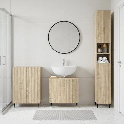 3 Piece Bathroom Cabinet Set ZWOLLE Sonoma Oak Engineered Wood