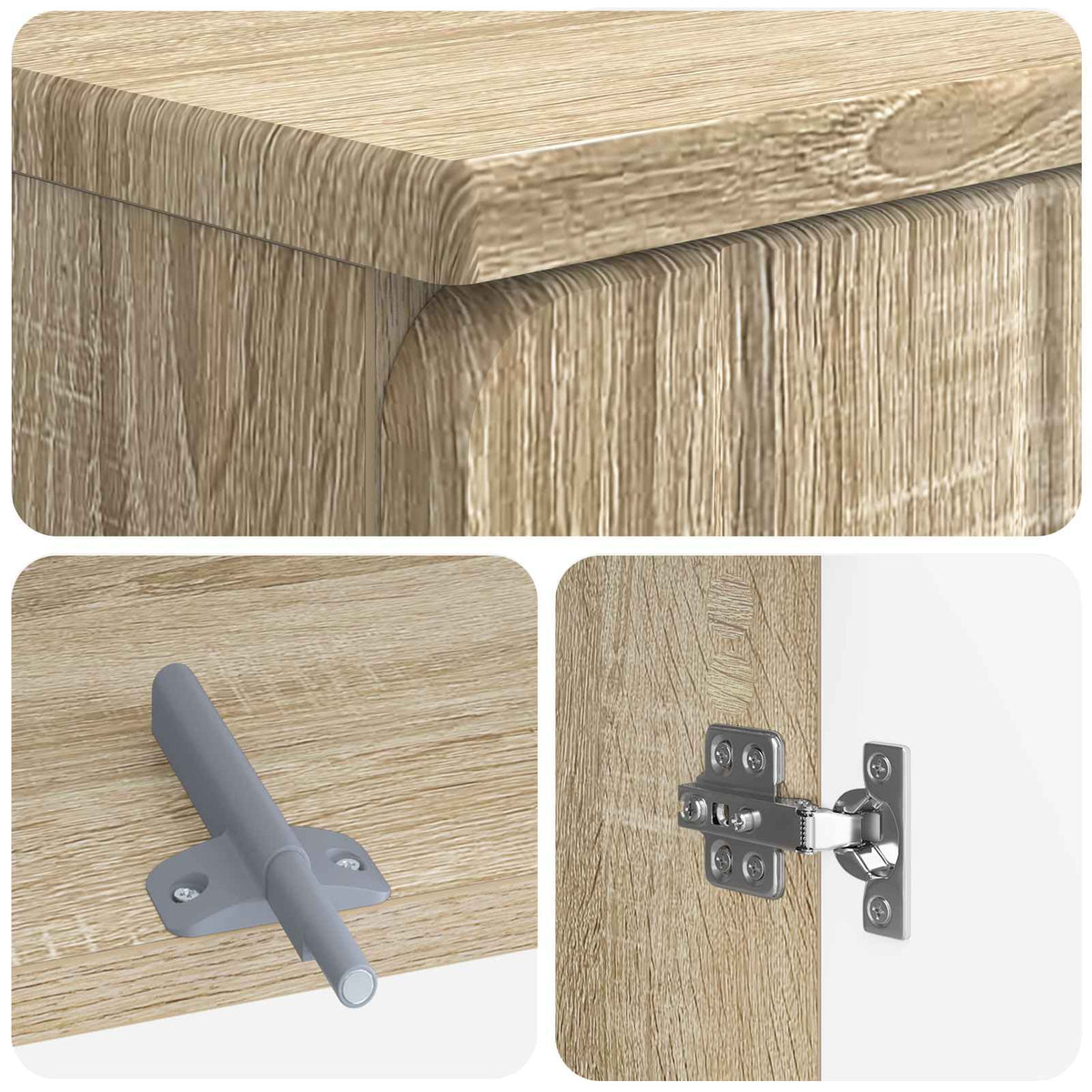 3 Piece Bathroom Cabinet Set ZWOLLE Sonoma Oak Engineered Wood