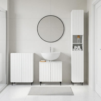 3 Piece Bathroom Cabinet Set ZWOLLE High Gloss White