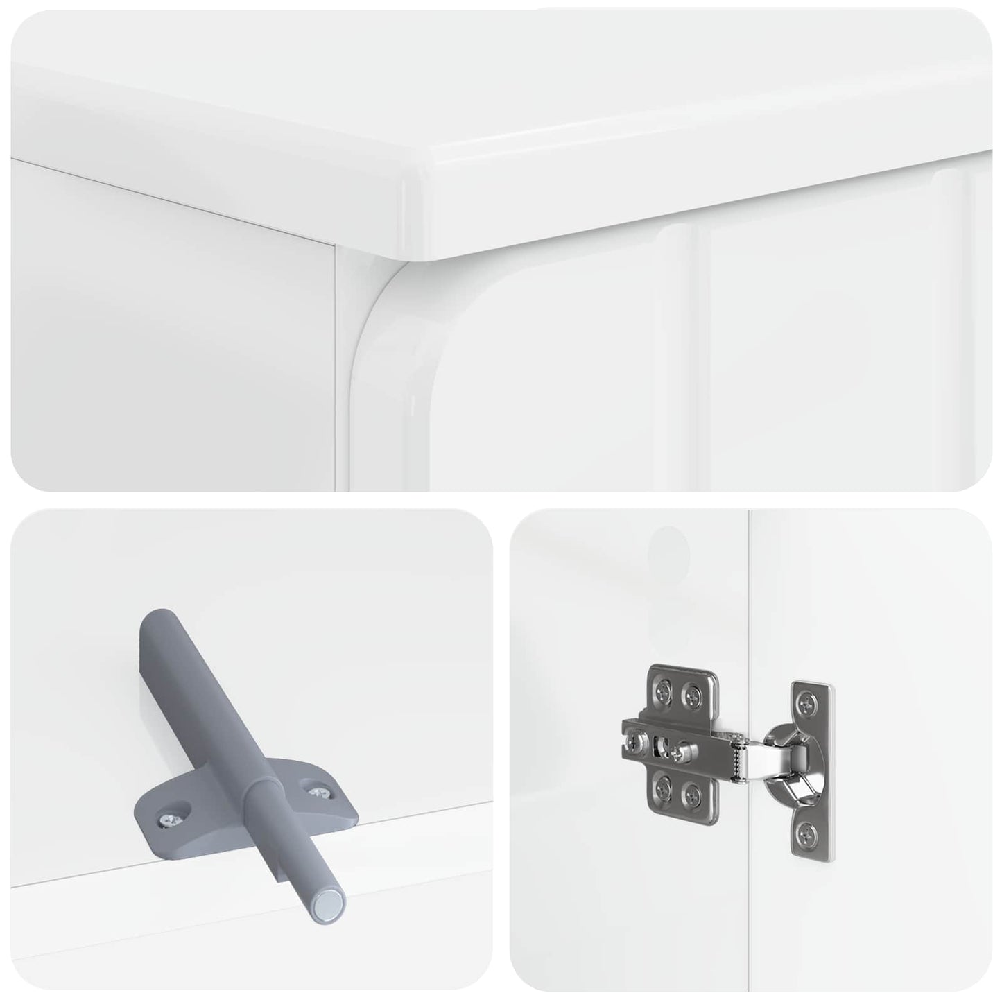 3 Piece Bathroom Cabinet Set ZWOLLE High Gloss White