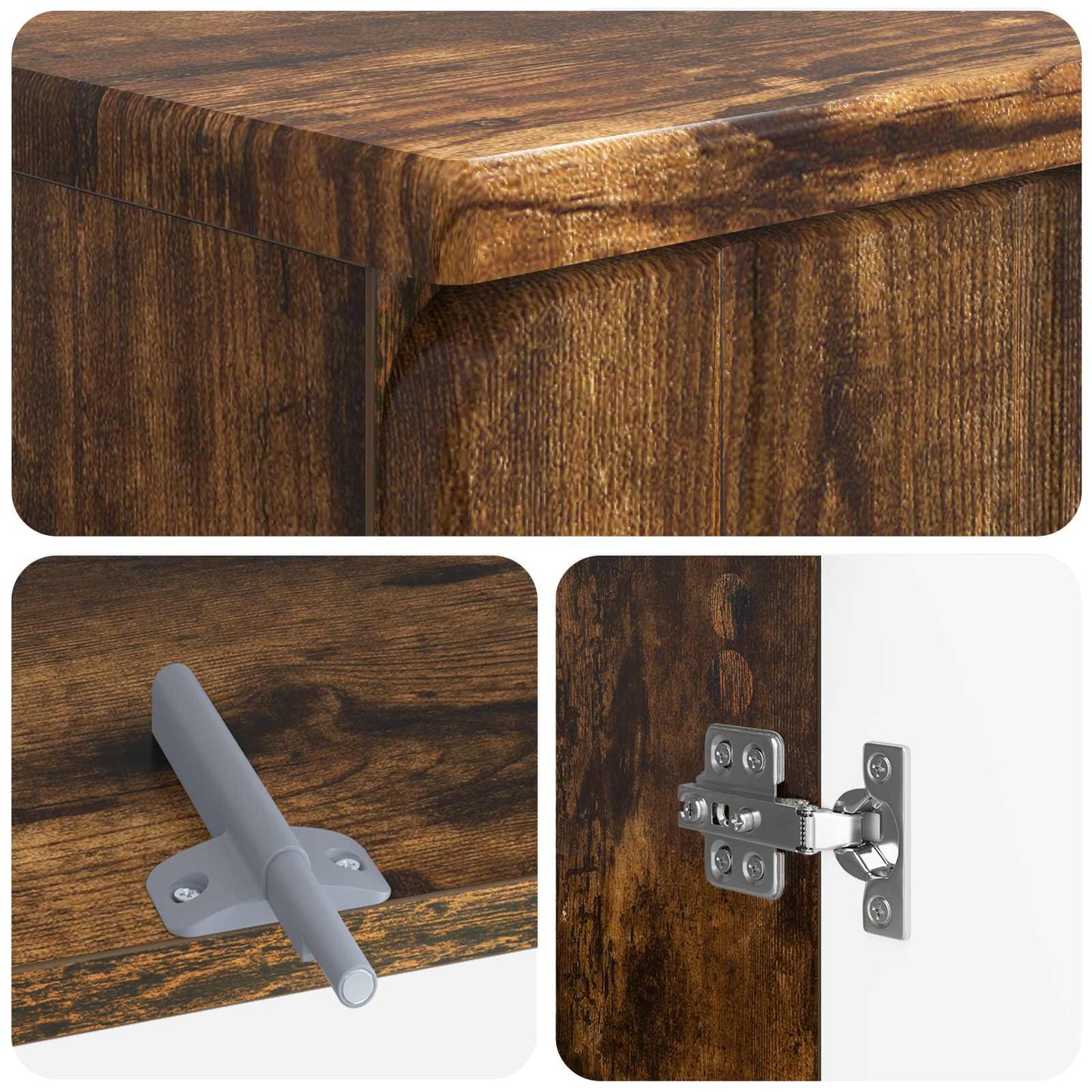 3 Piece Bathroom Cabinet Set ZWOLLE Smoked Oak Engineered Wood