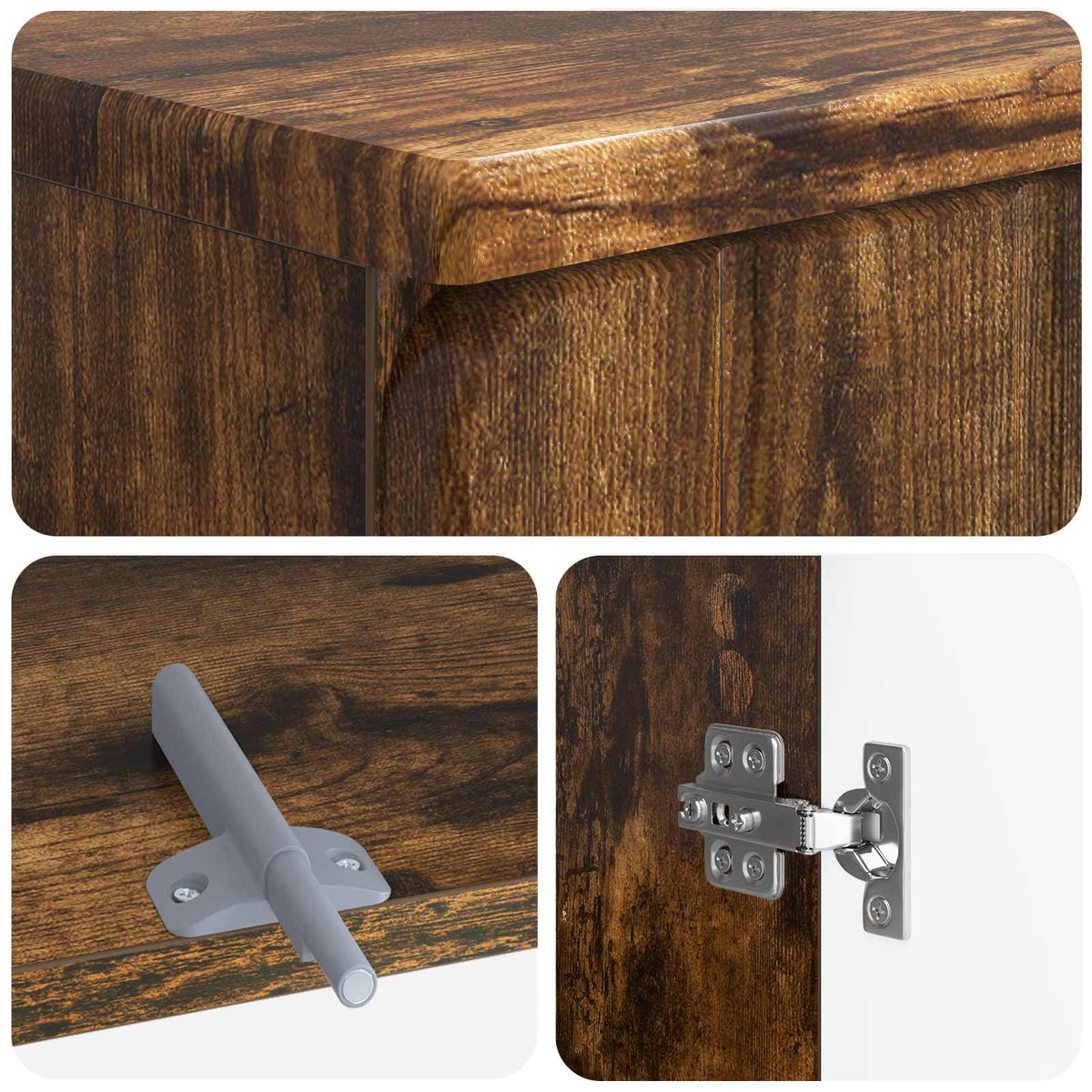 3 Piece Bathroom Cabinet Set ZWOLLE Smoked Oak Engineered Wood