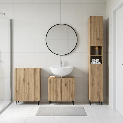 3 Piece Bathroom Cabinet Set ZWOLLE Artisan Oak Engineered Wood