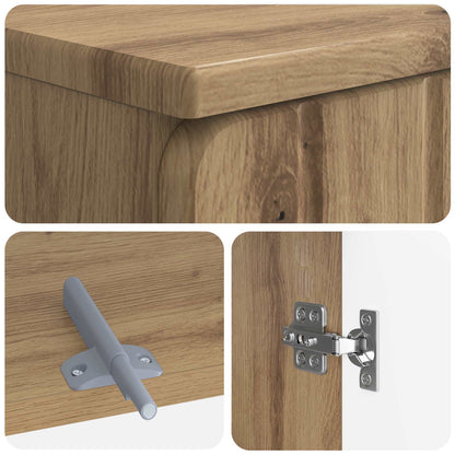 3 Piece Bathroom Cabinet Set ZWOLLE Artisan Oak Engineered Wood