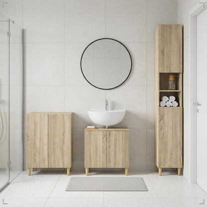 3 Piece Bathroom Cabinet Set ARNHEM Sonoma Oak Engineered Wood
