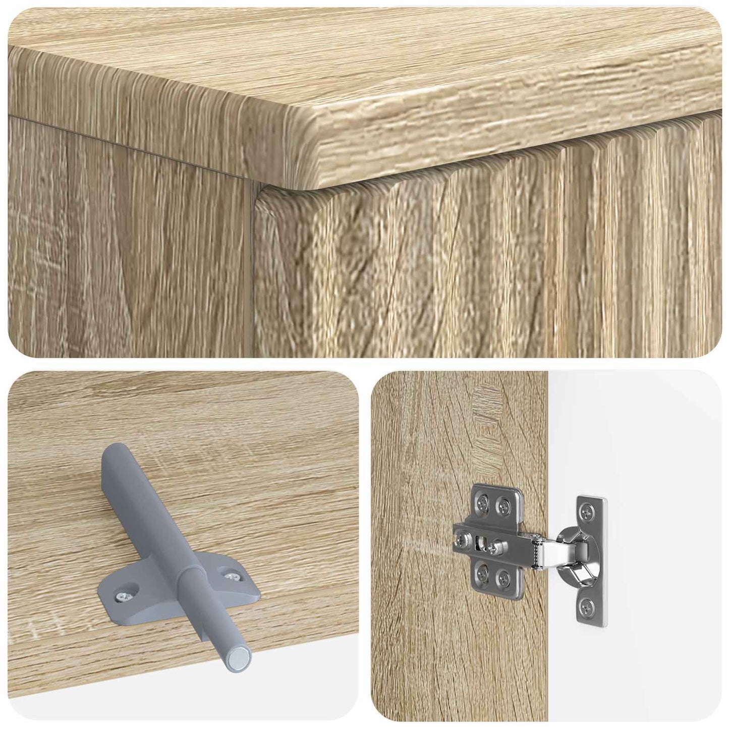 3 Piece Bathroom Cabinet Set ARNHEM Sonoma Oak Engineered Wood