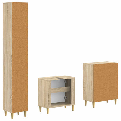 3 Piece Bathroom Cabinet Set ARNHEM Sonoma Oak Engineered Wood
