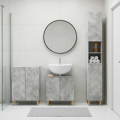 3 Piece Bathroom Cabinet Set ARNHEM Concrete Grey