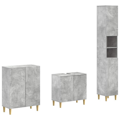 3 Piece Bathroom Cabinet Set ARNHEM Concrete Grey